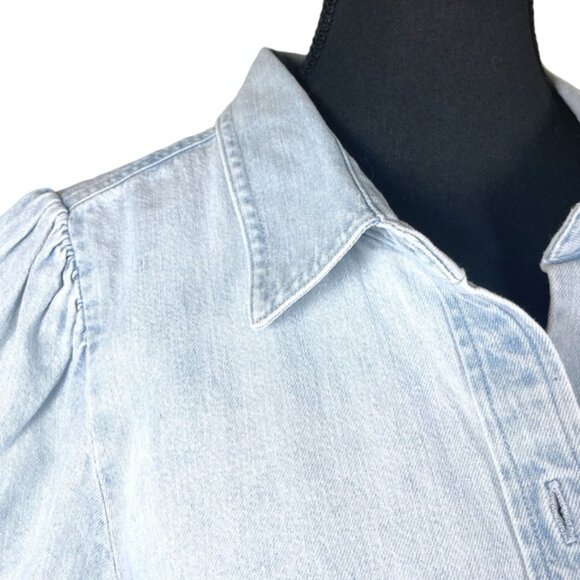 NWT Aritzia New Wilfred Free Pale Denim Shirt Style Auteur Coastal Western Sz L - Picture 5 of 13